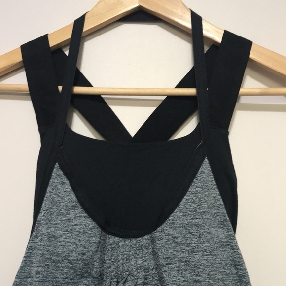 LULULEMON Awareness double layer bubble tank gray black 2 - Picture 4 of 13